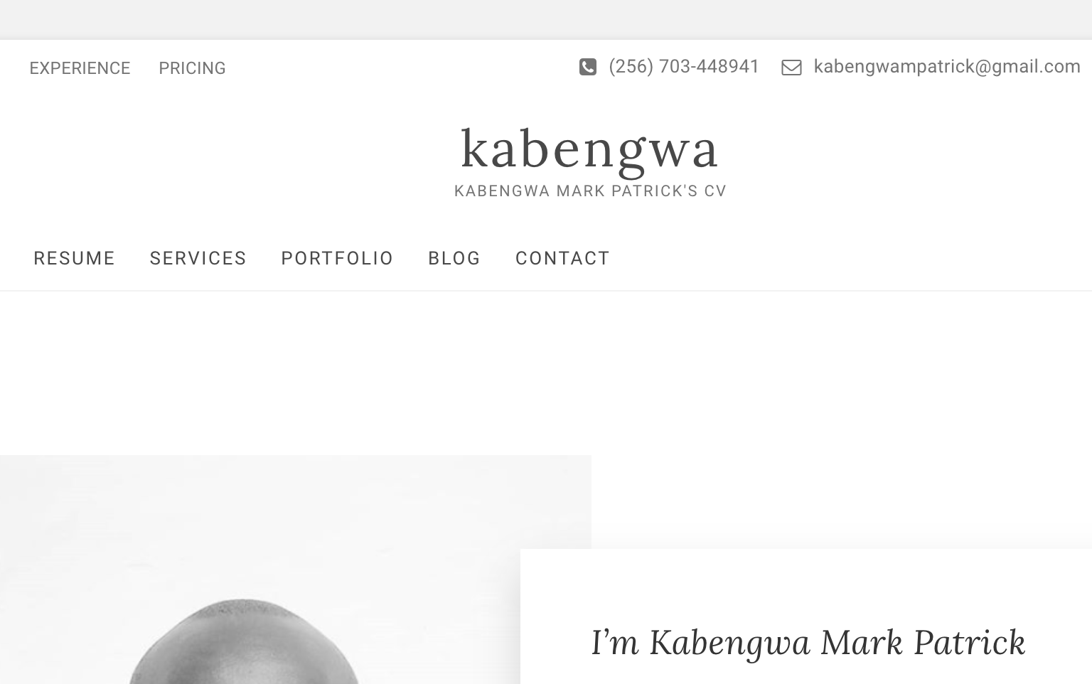 cut out of the kabengwa home page